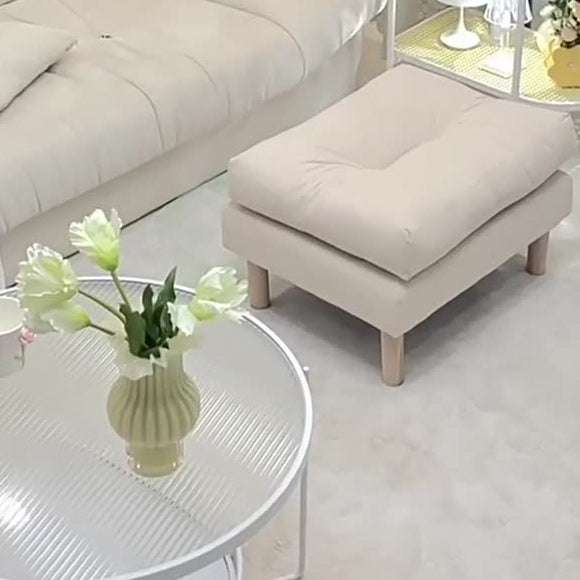 Contemporary Scandinavian Rectangular Snowflake Technology Cloth Velvet Plywood Low Stool Footstool For Living Room