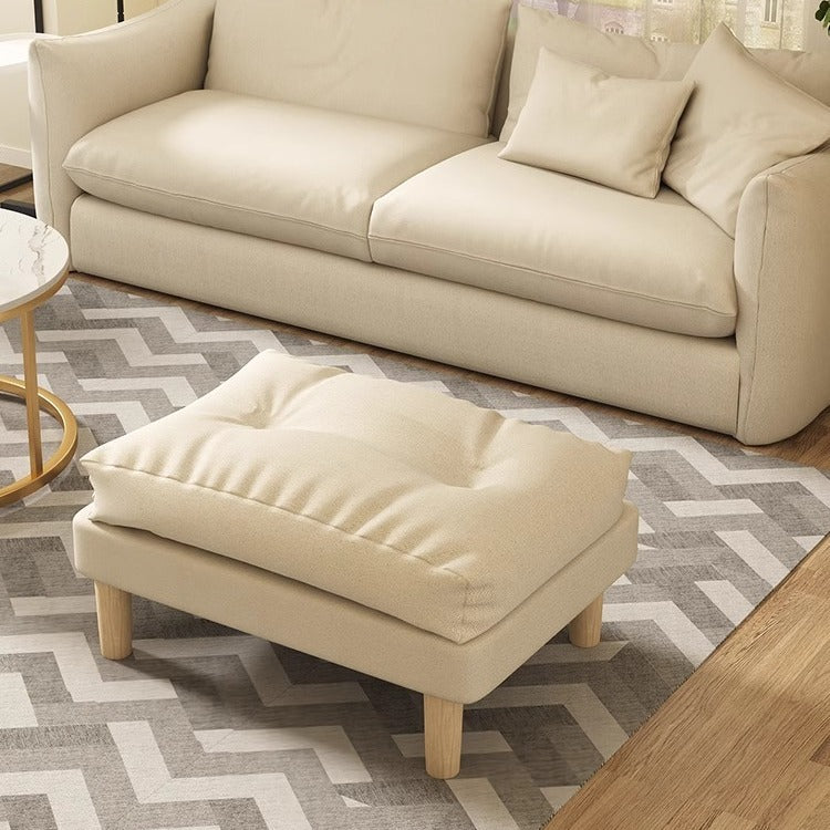 Contemporary Scandinavian Rectangular Snowflake Technology Cloth Velvet Plywood Low Stool Footstool For Living Room