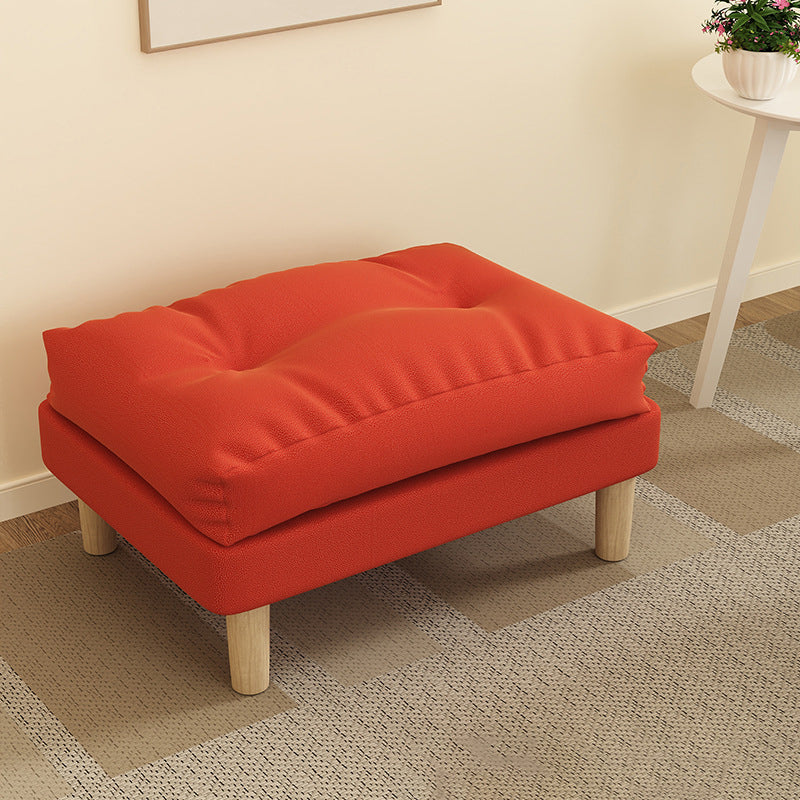 Contemporary Scandinavian Rectangular Snowflake Velvett Upholstered Low Stool Footstool For Living Room