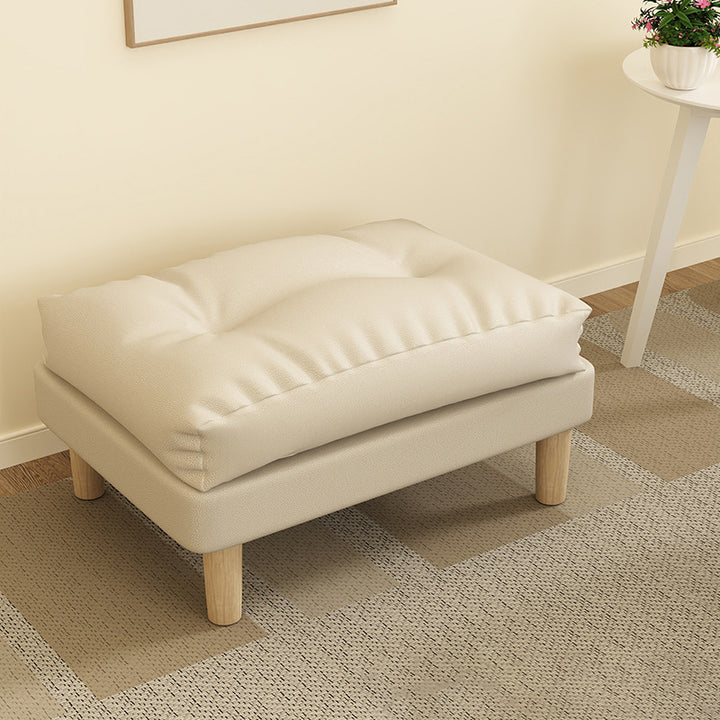 Contemporary Scandinavian Rectangular Snowflake Technology Cloth Velvet Plywood Low Stool Footstool For Living Room