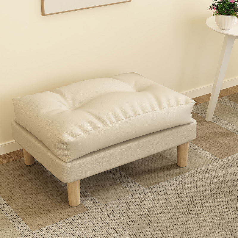Contemporary Scandinavian Rectangular Snowflake Velvett Upholstered Low Stool Footstool For Living Room