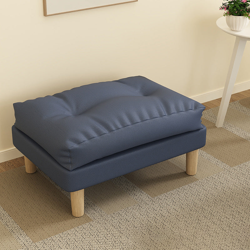 Contemporary Scandinavian Rectangular Snowflake Technology Cloth Velvet Plywood Low Stool Footstool For Living Room