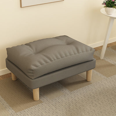Contemporary Scandinavian Rectangular Snowflake Velvett Upholstered Low Stool Footstool For Living Room