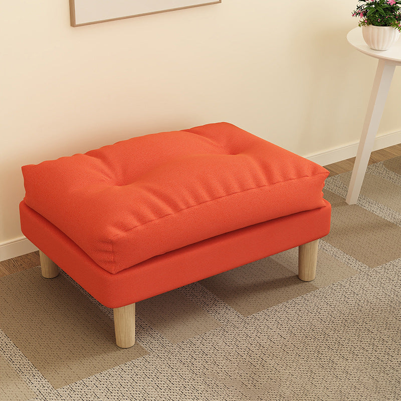 Contemporary Scandinavian Rectangular Snowflake Velvett Upholstered Low Stool Footstool For Living Room
