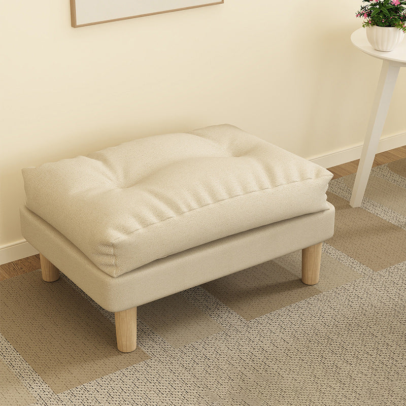 Contemporary Scandinavian Rectangular Snowflake Velvett Upholstered Low Stool Footstool For Living Room
