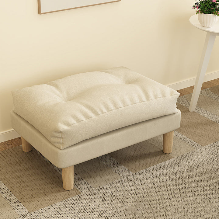 Contemporary Scandinavian Rectangular Snowflake Technology Cloth Velvet Plywood Low Stool Footstool For Living Room