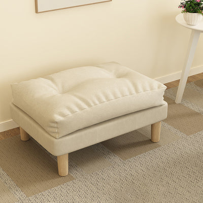 Contemporary Scandinavian Rectangular Snowflake Velvett Upholstered Low Stool Footstool For Living Room