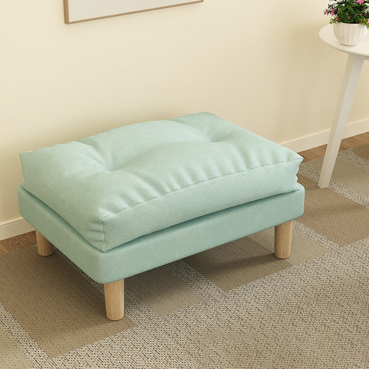 Contemporary Scandinavian Rectangular Snowflake Technology Cloth Velvet Plywood Low Stool Footstool For Living Room