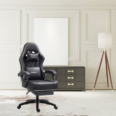 Moderner minimalistischer drehbarer, höhenverstellbarer rechteckiger quadratischer Nylon-Leder-Stoff-Schreibtischstuhl mit Rückenlehne und Armlehne für das Home Office 