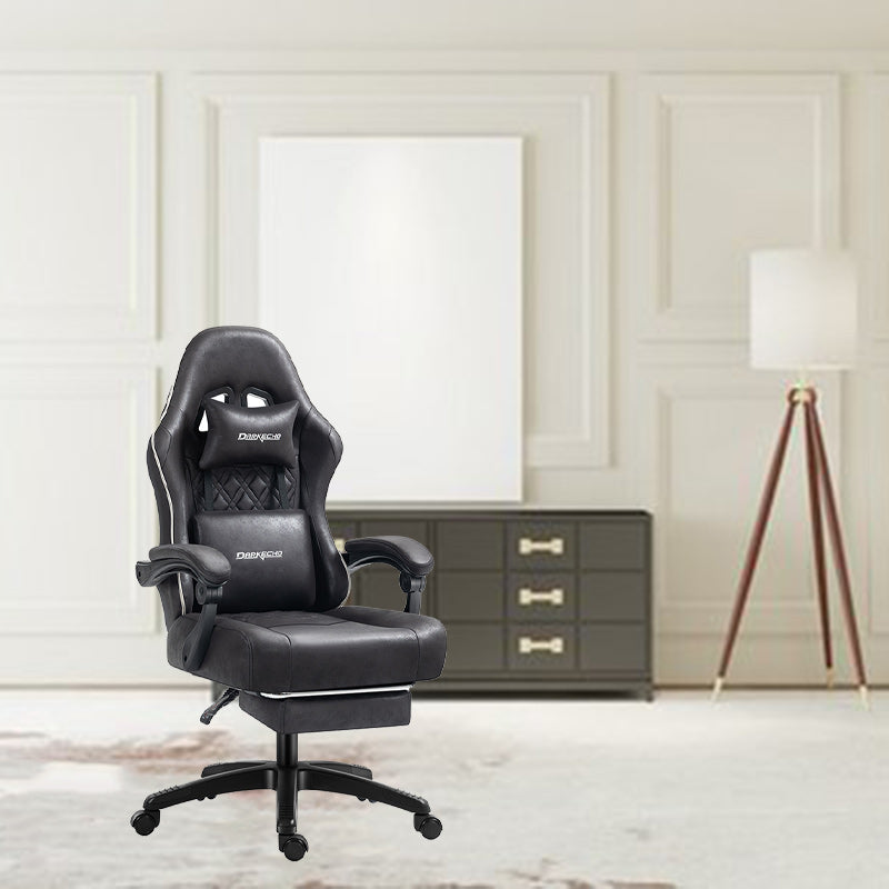 Moderner minimalistischer drehbarer, höhenverstellbarer rechteckiger quadratischer Nylon-Leder-Stoff-Schreibtischstuhl mit Rückenlehne und Armlehne für das Home Office 