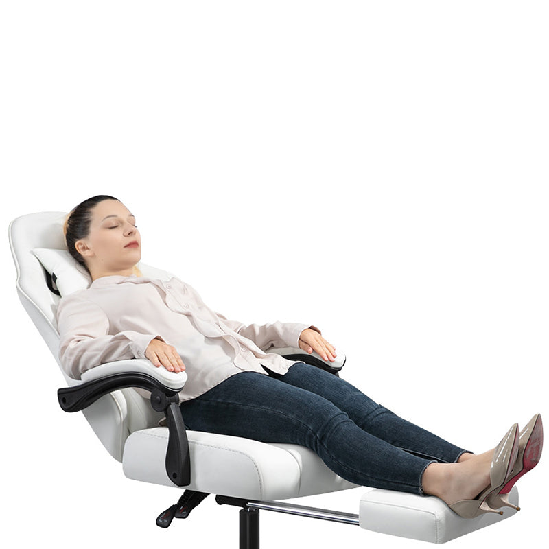 Moderner minimalistischer drehbarer, höhenverstellbarer rechteckiger quadratischer Nylon-Leder-Stoff-Schreibtischstuhl mit Rückenlehne und Armlehne für das Home Office 