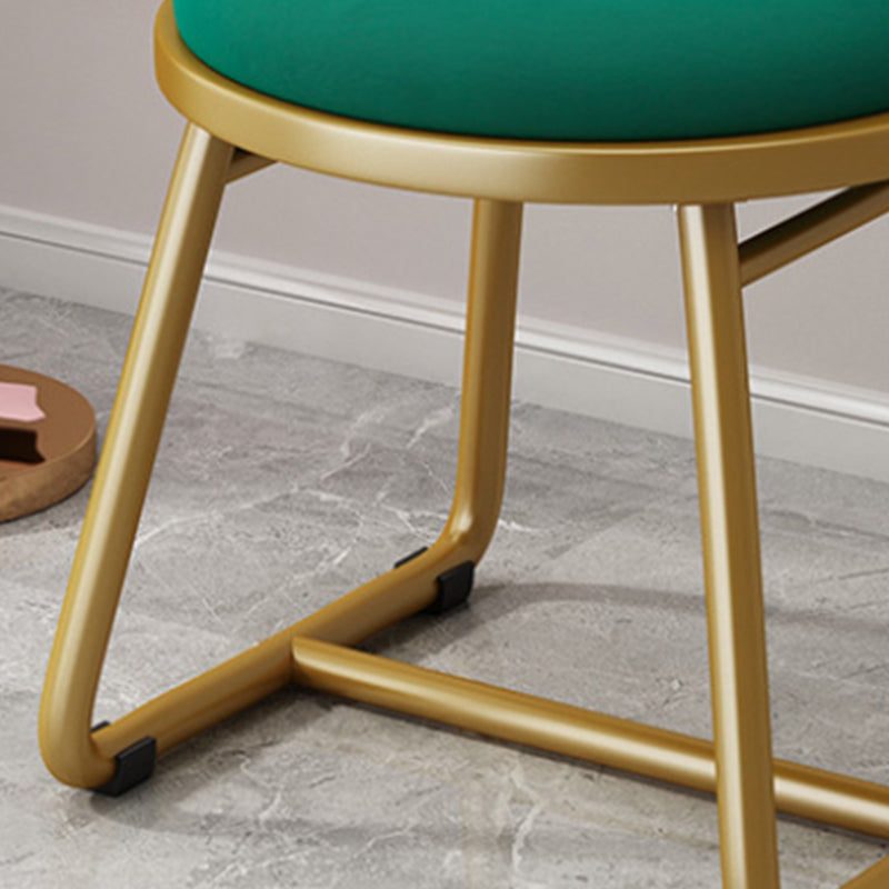 Moderner Art Deco Runder Rhombus Metall Samtstuhl Rückenlehne Für Wohnzimmer 