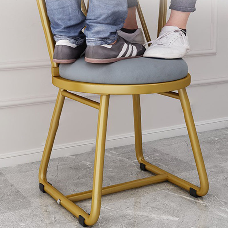 Moderner Art Deco Runder Rhombus Metall Samtstuhl Rückenlehne Für Wohnzimmer 