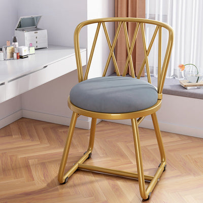 Moderner Art Deco Runder Rhombus Metall Samtstuhl Rückenlehne Für Wohnzimmer 