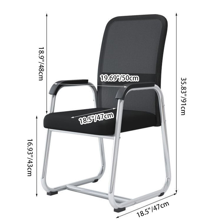Modern Minimalist Rectangular Square Iron Mesh Desk Chair Backrest Armrest For Home Office