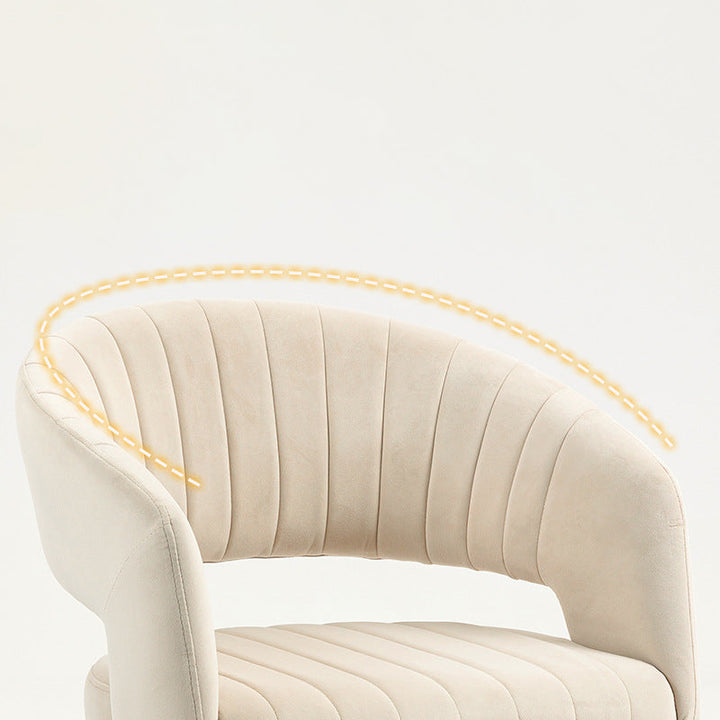 Chaise de bureau contemporaine scandinave pivotante et relevable avec dossier et accoudoirs en métal carré incurvé en velours de chanvre pour la maison et le bureau 