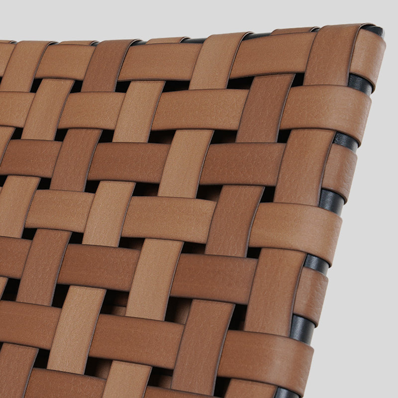 Traditioneller rustikaler quadratischer Aluminium-PE-Leder-Rattan-Akzentstuhl mit Rückenlehne und Armlehne für die Terrasse 