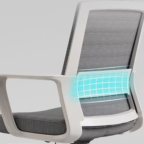 Moderner minimalistischer quadratischer rechteckiger Stahlnetz-Schreibtischstuhl mit Rückenlehne und Armlehne für das Home Office 