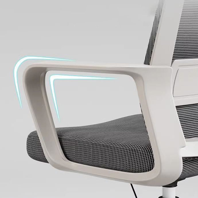 Moderner minimalistischer quadratischer rechteckiger Stahlnetz-Schreibtischstuhl mit Rückenlehne und Armlehne für das Home Office 