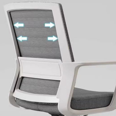 Moderner minimalistischer quadratischer rechteckiger Stahlnetz-Schreibtischstuhl mit Rückenlehne und Armlehne für das Home Office 
