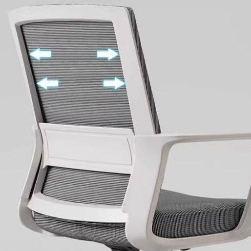 Moderner minimalistischer quadratischer rechteckiger Stahlnetz-Schreibtischstuhl mit Rückenlehne und Armlehne für das Home Office 