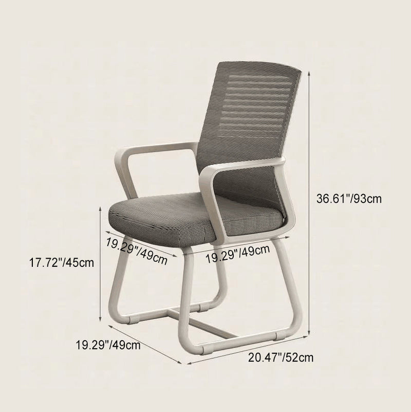 Moderner minimalistischer quadratischer rechteckiger Stahlnetz-Schreibtischstuhl mit Rückenlehne und Armlehne für das Home Office 