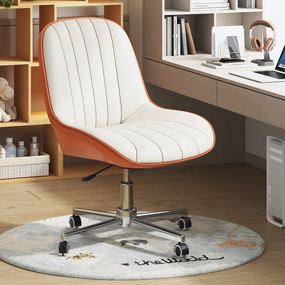 Moderner minimalistischer quadratischer Stahl-Leder-Schreibtischstuhl mit Rückenlehne für das Home Office 