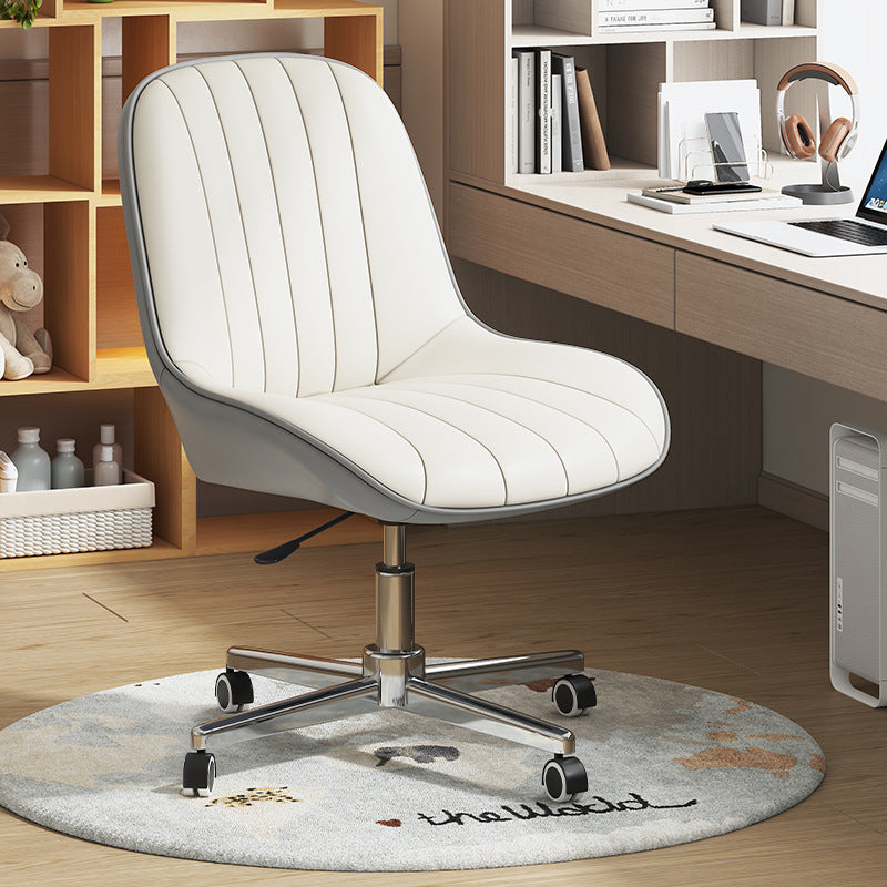 Moderner minimalistischer quadratischer Stahl-Leder-Schreibtischstuhl mit Rückenlehne für das Home Office 