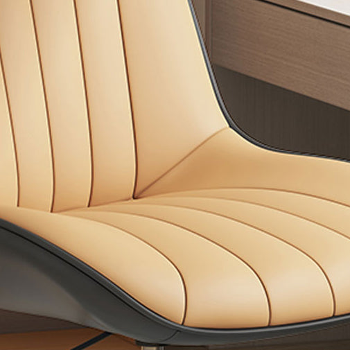 Moderner minimalistischer quadratischer Stahl-Leder-Schreibtischstuhl mit Rückenlehne für das Home Office 