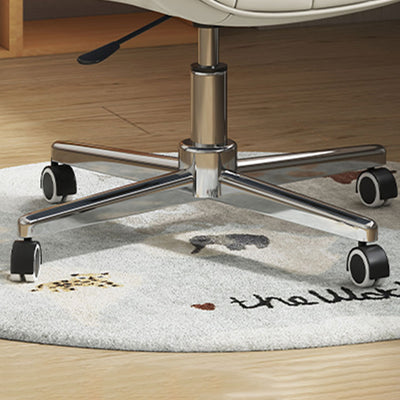 Moderner minimalistischer quadratischer Stahl-Leder-Schreibtischstuhl mit Rückenlehne für das Home Office 