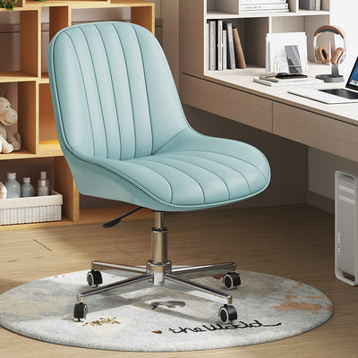 Moderner minimalistischer quadratischer Stahl-Leder-Schreibtischstuhl mit Rückenlehne für das Home Office 