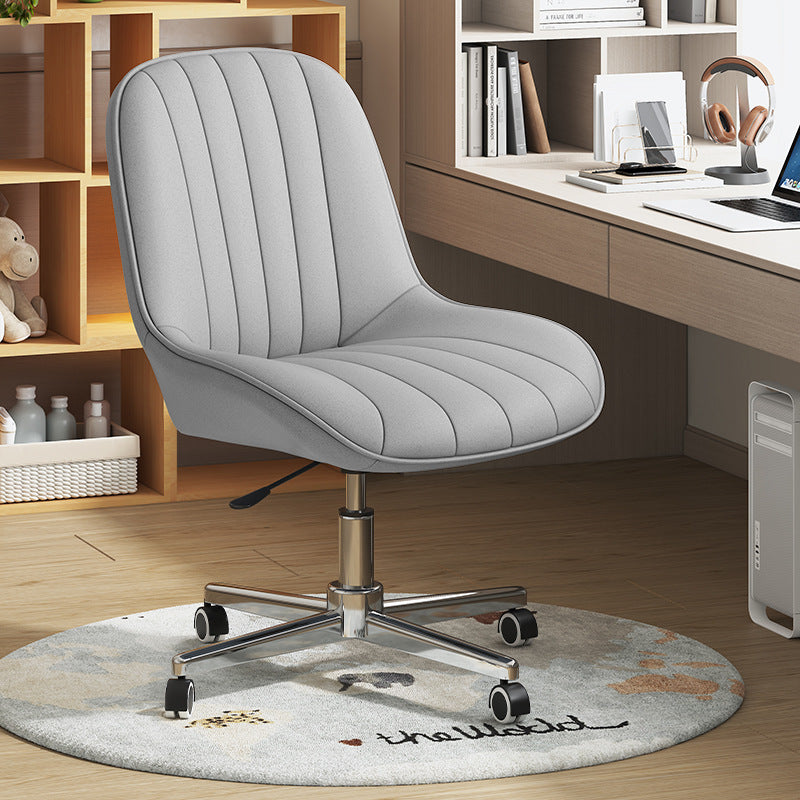 Moderner minimalistischer quadratischer Stahl-Leder-Schreibtischstuhl mit Rückenlehne für das Home Office 