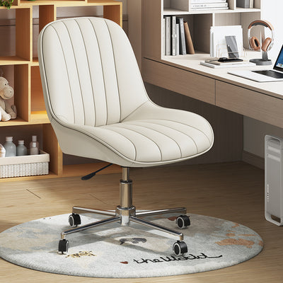 Moderner minimalistischer quadratischer Stahl-Leder-Schreibtischstuhl mit Rückenlehne für das Home Office 