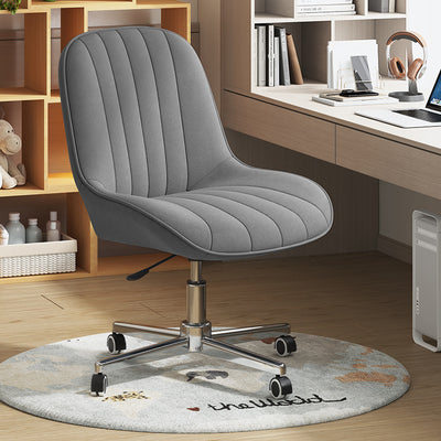 Moderner minimalistischer quadratischer Stahl-Leder-Schreibtischstuhl mit Rückenlehne für das Home Office 