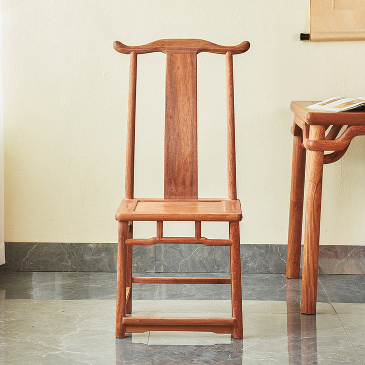 Traditional Vintage Rectangular Square Burma Rosewood Chair Backrest For Living Room