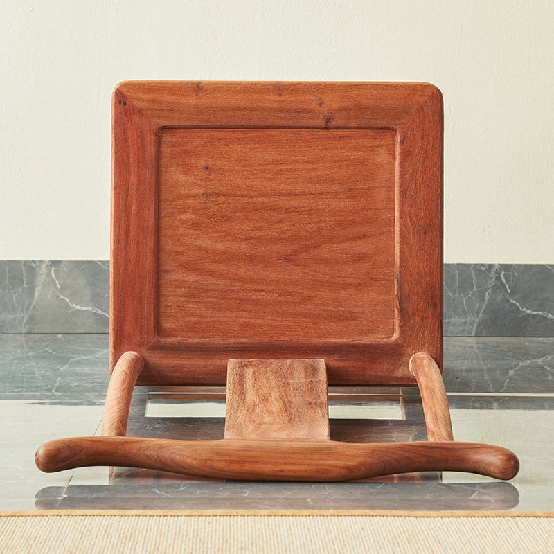 Traditional Vintage Rectangular Square Burma Rosewood Chair Backrest For Living Room