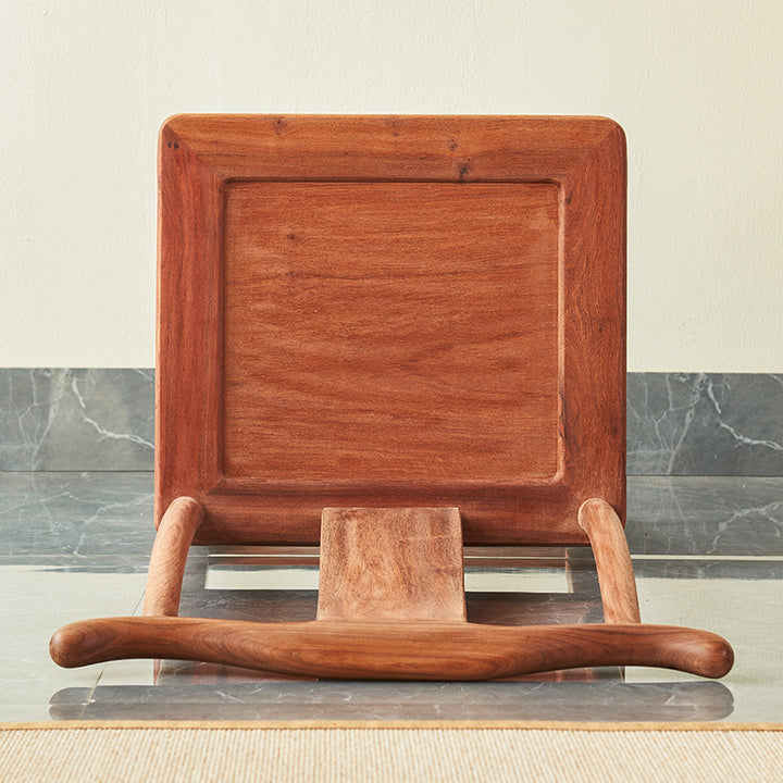 Traditional Vintage Rectangular Square Burma Rosewood Chair Backrest For Living Room