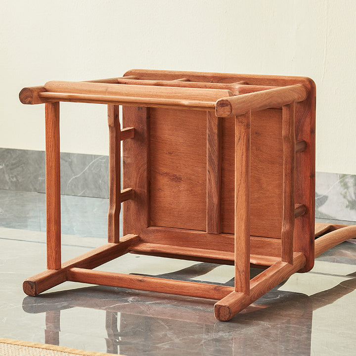 Traditional Vintage Rectangular Square Burma Rosewood Chair Backrest For Living Room