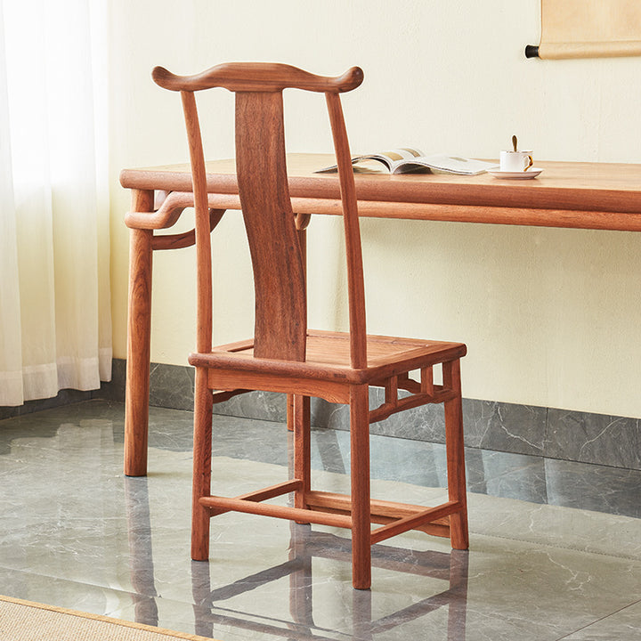 Traditional Vintage Rectangular Square Burma Rosewood Chair Backrest For Living Room