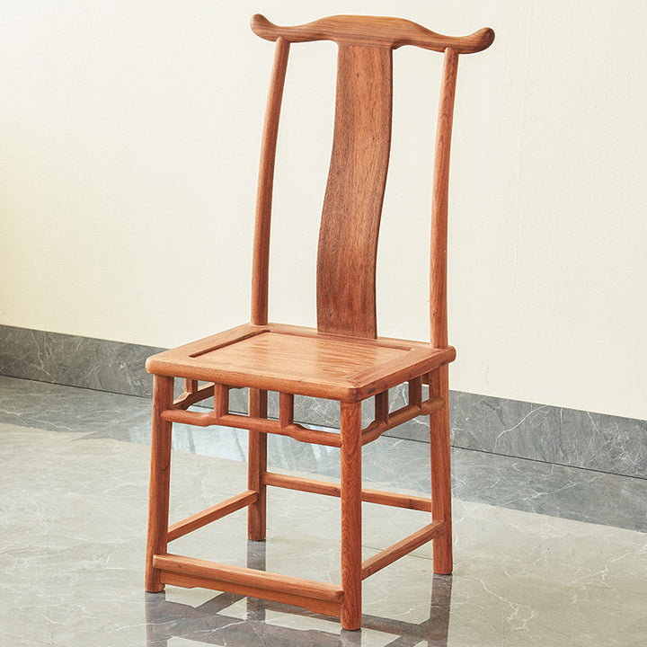 Traditional Vintage Rectangular Square Burma Rosewood Chair Backrest For Living Room