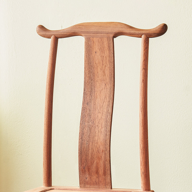 Traditional Vintage Rectangular Square Burma Rosewood Chair Backrest For Living Room