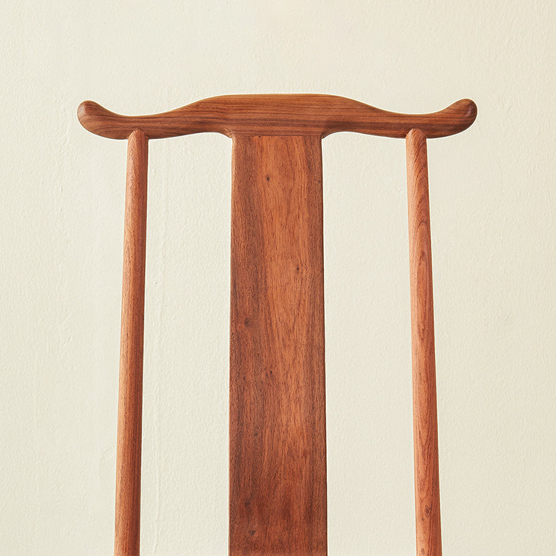 Traditional Vintage Rectangular Square Burma Rosewood Chair Backrest For Living Room