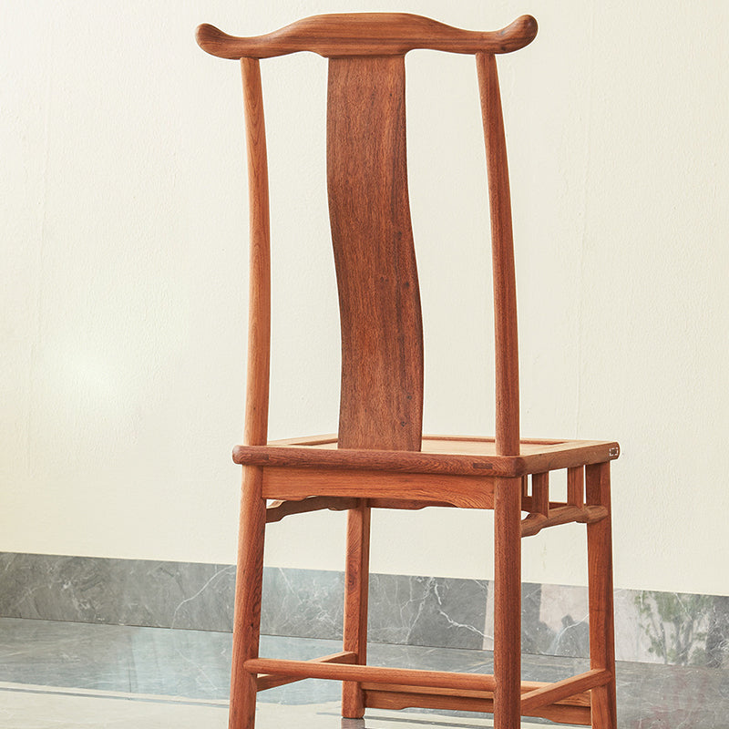 Traditional Vintage Rectangular Square Burma Rosewood Chair Backrest For Living Room
