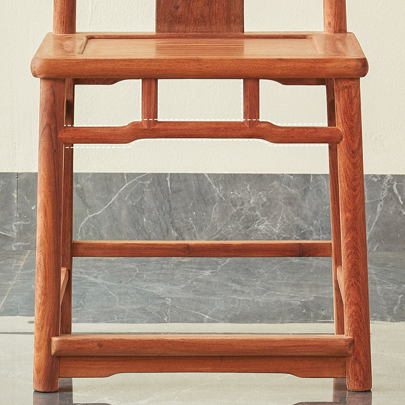 Traditional Vintage Rectangular Square Burma Rosewood Chair Backrest For Living Room