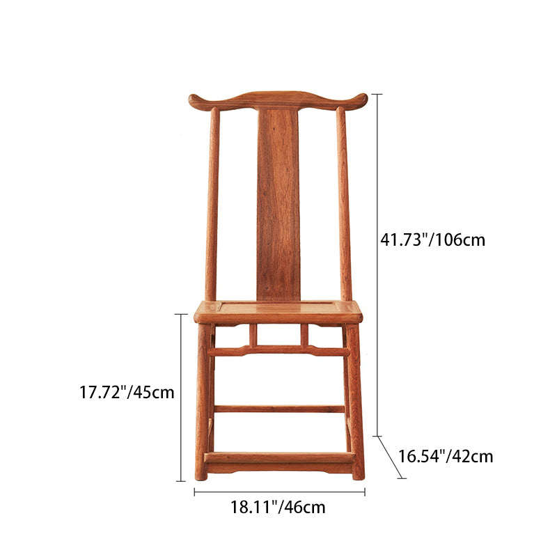 Traditional Vintage Rectangular Square Burma Rosewood Chair Backrest For Living Room