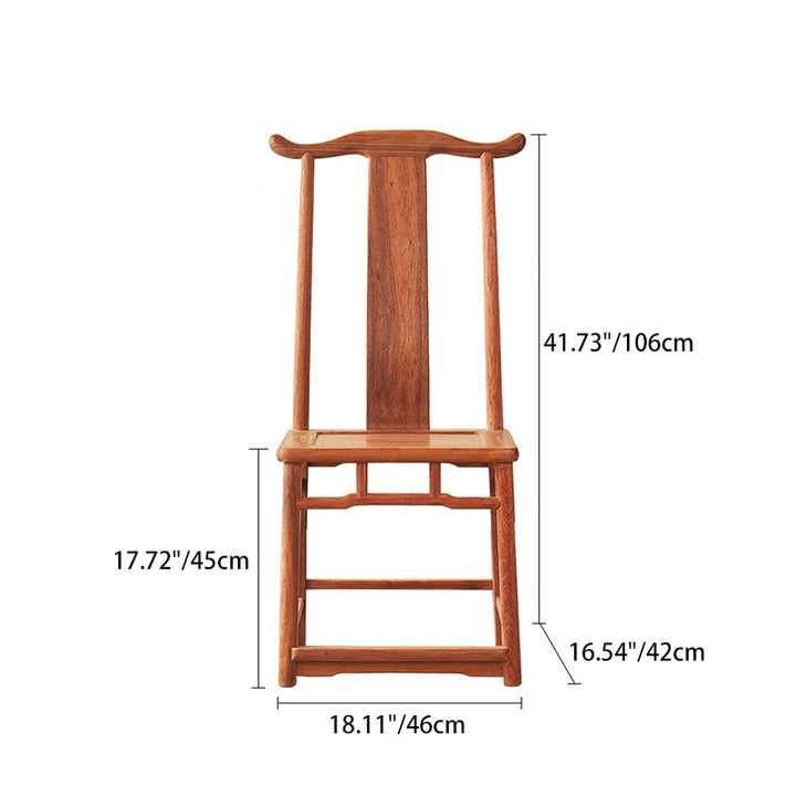 Traditional Vintage Rectangular Square Burma Rosewood Chair Backrest For Living Room