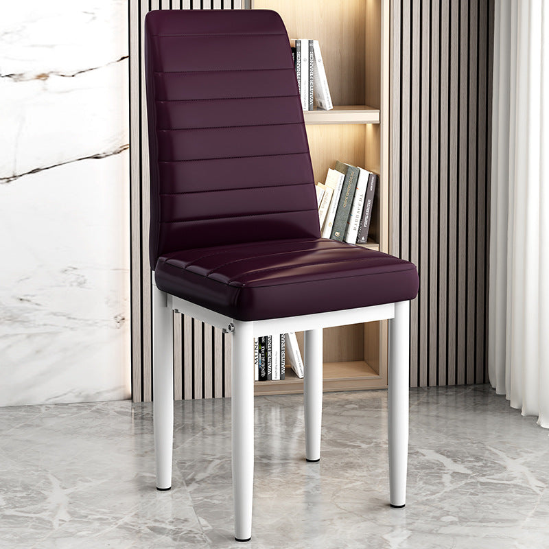Modern Art Deco Rectangular Steel Leather Chair Backrest For Living Room