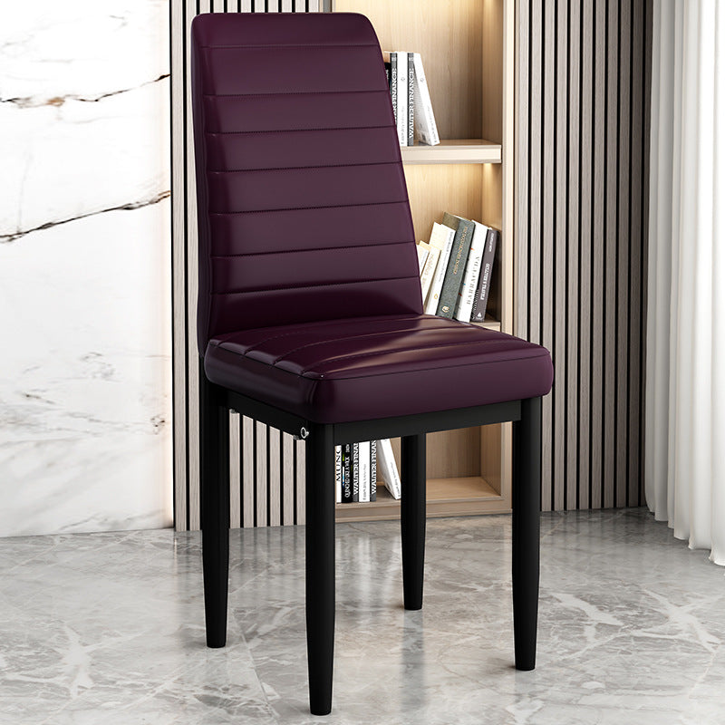 Modern Art Deco Rectangular Steel Leather Chair Backrest For Living Room