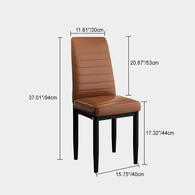 Modern Art Deco Rectangular Steel Leather Chair Backrest For Living Room