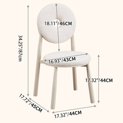 Respaldo de silla de comedor de lana de cordero de metal crema nórdica contemporánea para comedor 
